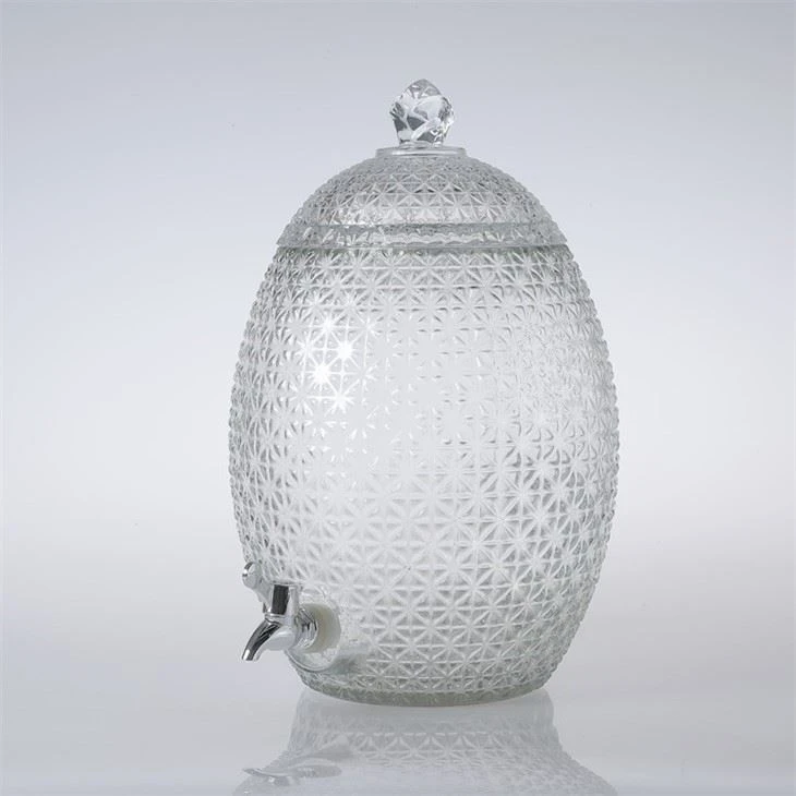Glass Beverage Dispenser With Glass Lid