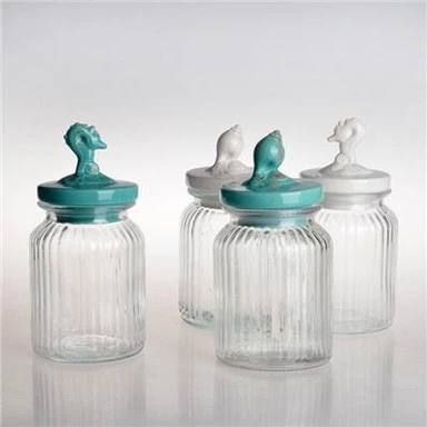 Szklany słoik na cukierki Penny z ceramicznymi pokrywkami