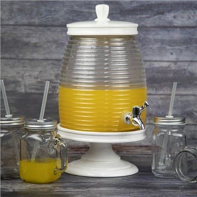 Szklany Dozownik Napojów Z Kranem I Podstawką