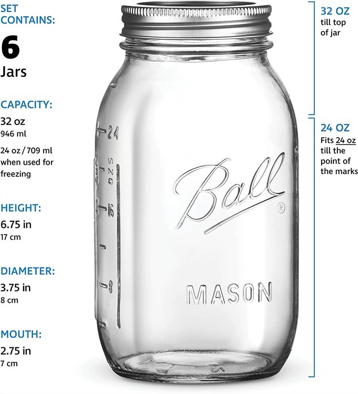Mason Jar 32 OZ