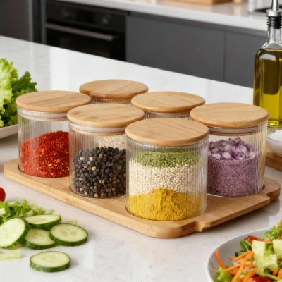 Premium 6-Piece High Borosilicate Glass Jar